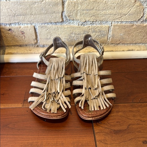 Sam Edelman Fringe Tan Suede Sandals - Picture 2 of 4